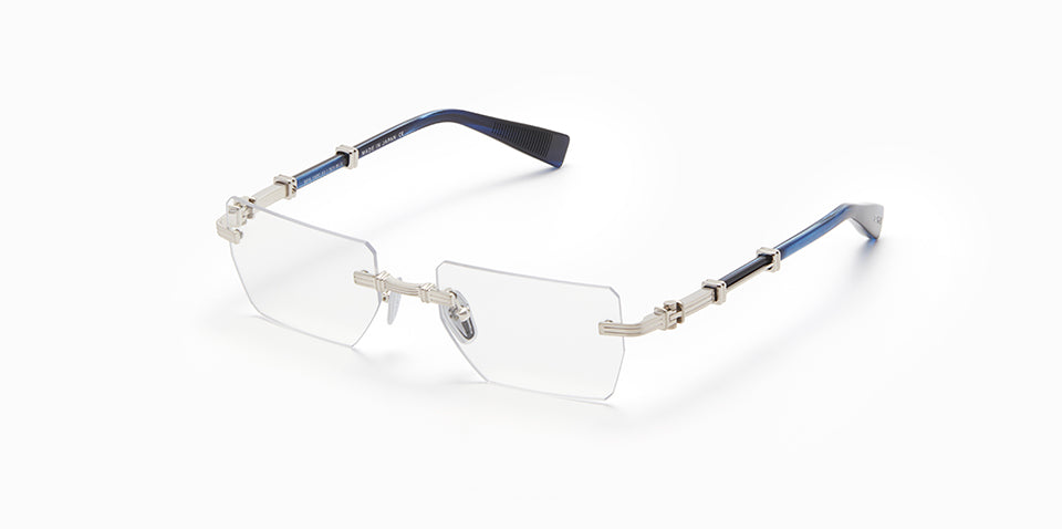 PIERRE - Brushed Silver - Blue Swirl