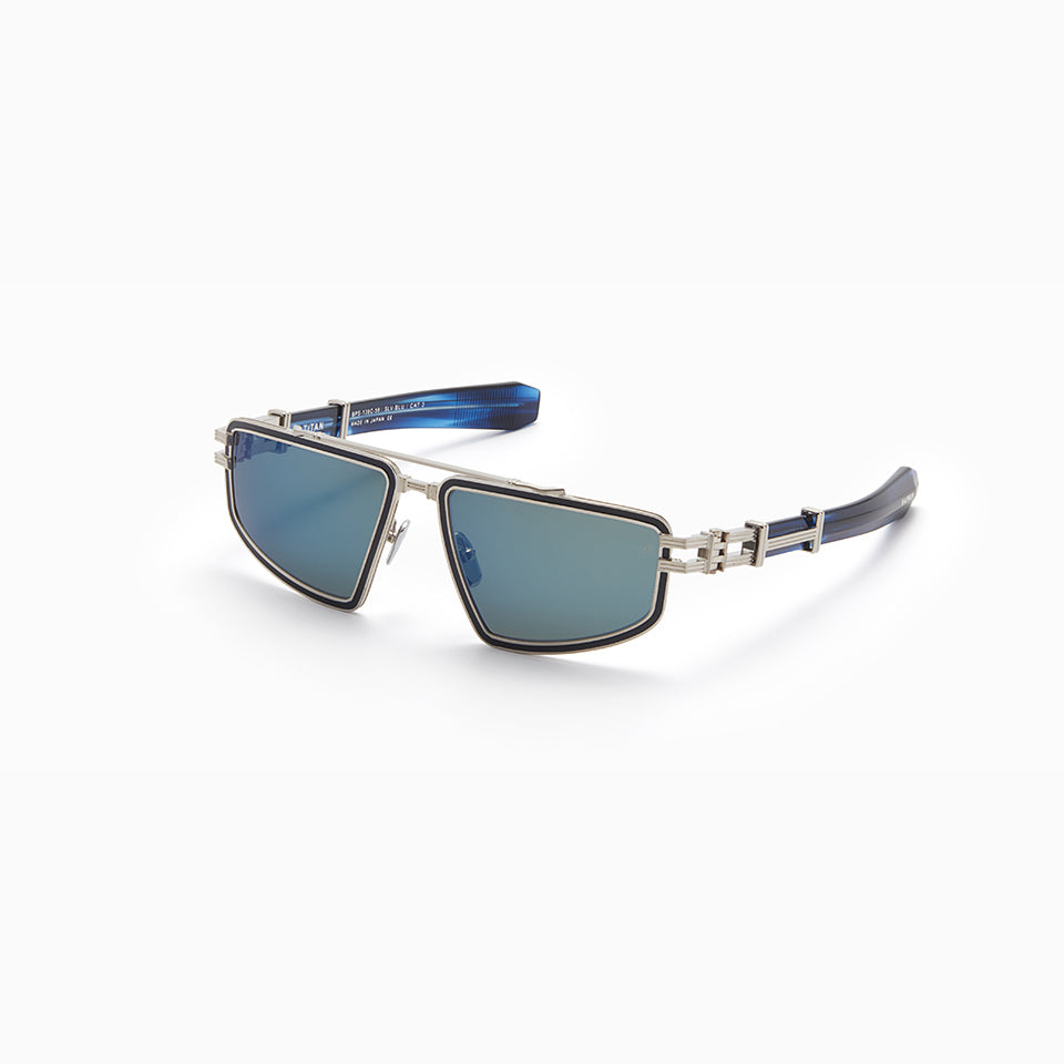 TITAN - Brushed Silver - Blue Swirl